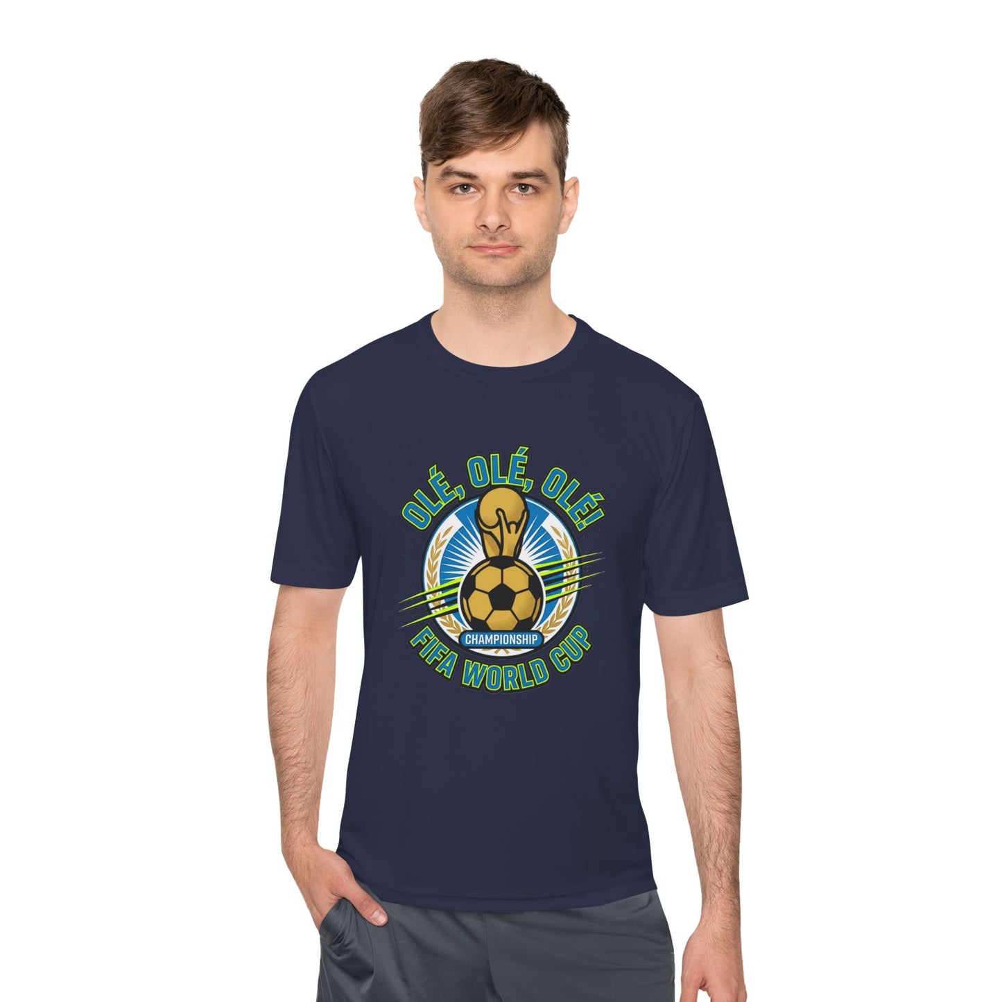 World Cup Soccer Moisture-Wicking Tee — "Ole Ole Ole" Graphic Tee - Trending Novelties & Gifts
