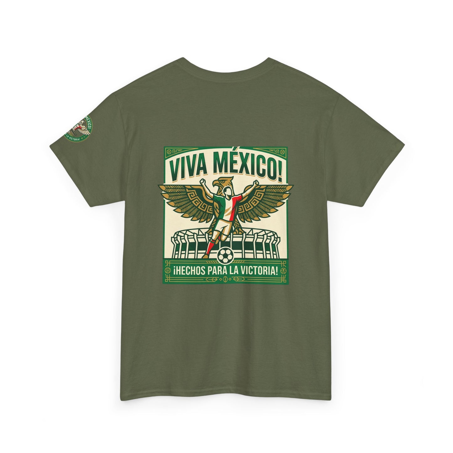 Viva México Soccer Tee — Patriotic Mexican Eagle Design (Hechos Para la Victoria)