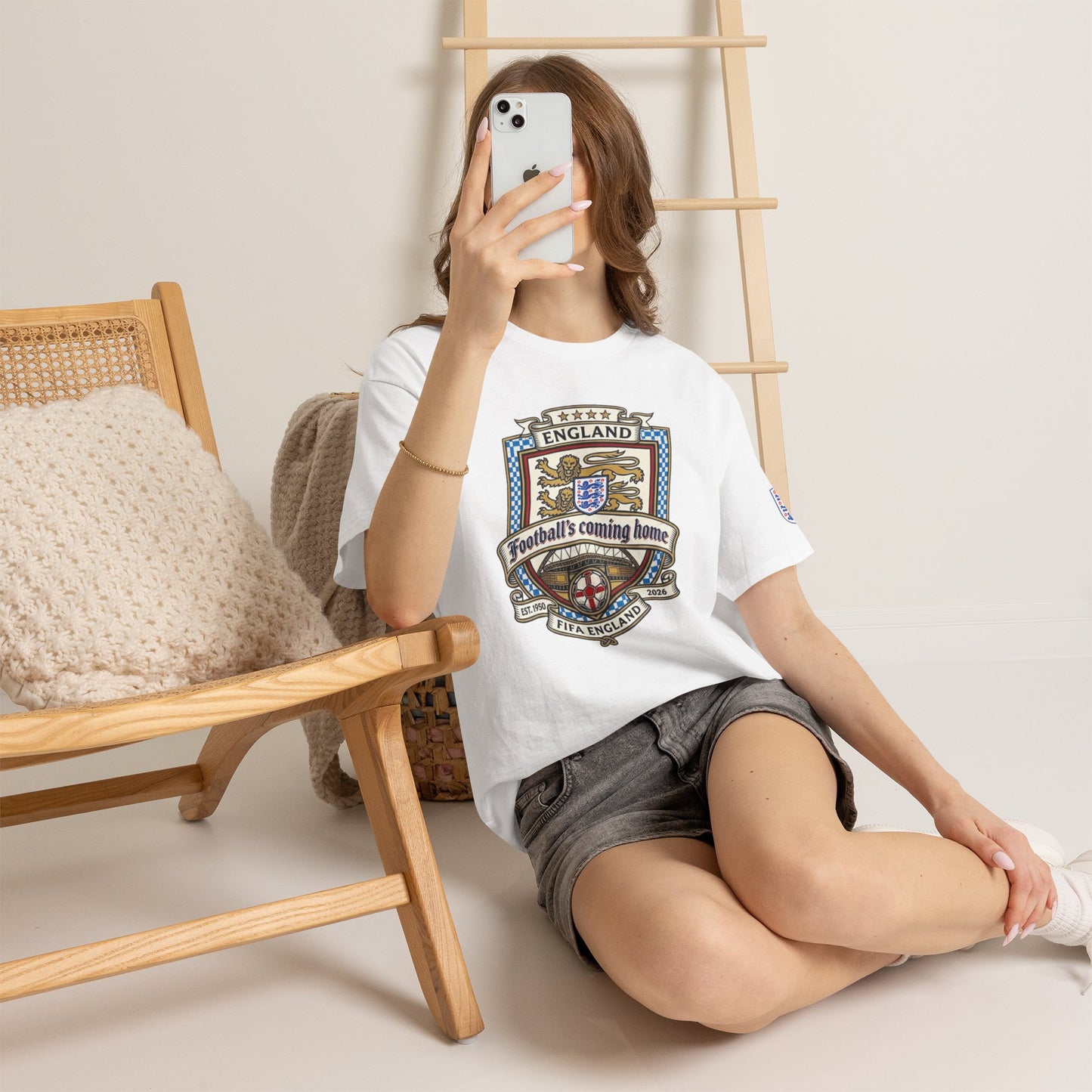 England's Soccer Fan's Crest T-Shirt - "Football's Coming Home"