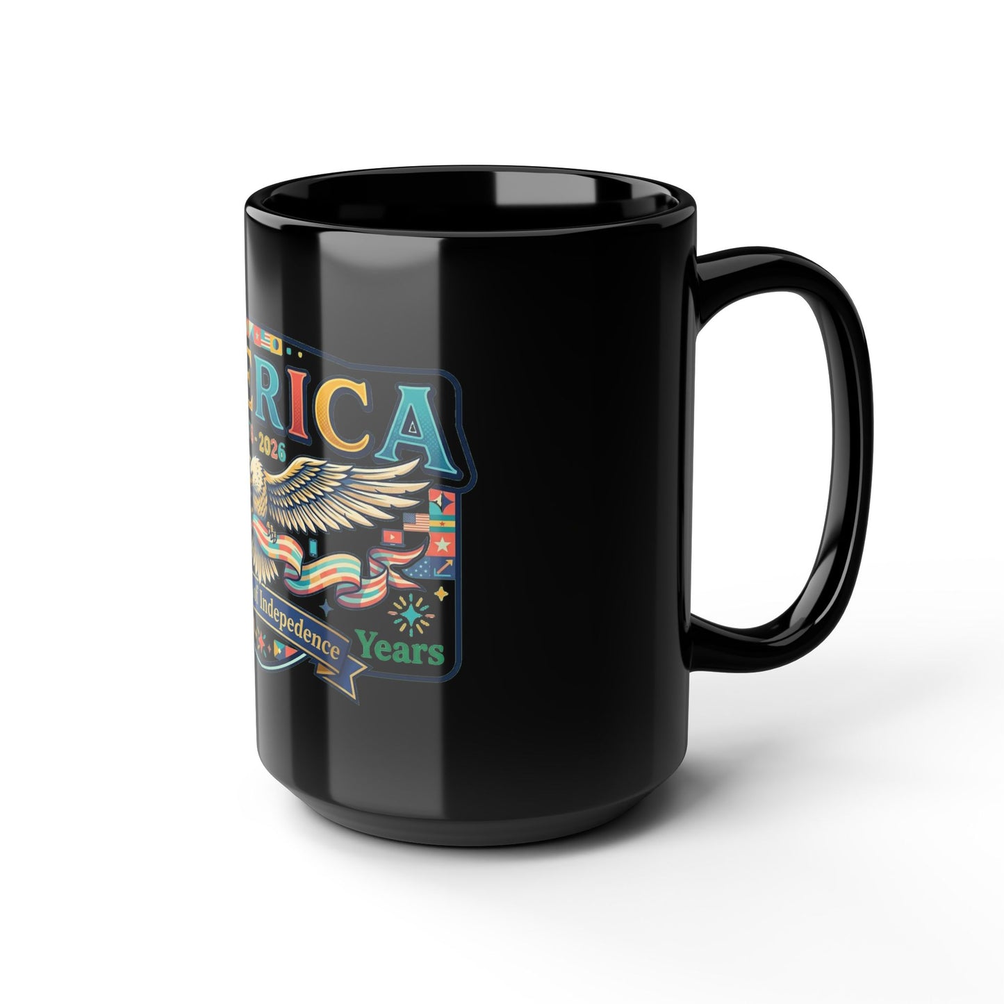 USA 250th ANNIVERSARY Eagle Black Mug | America 250th Anniversary Patriotic Coffee Cup - Trending Novelties & Gifts