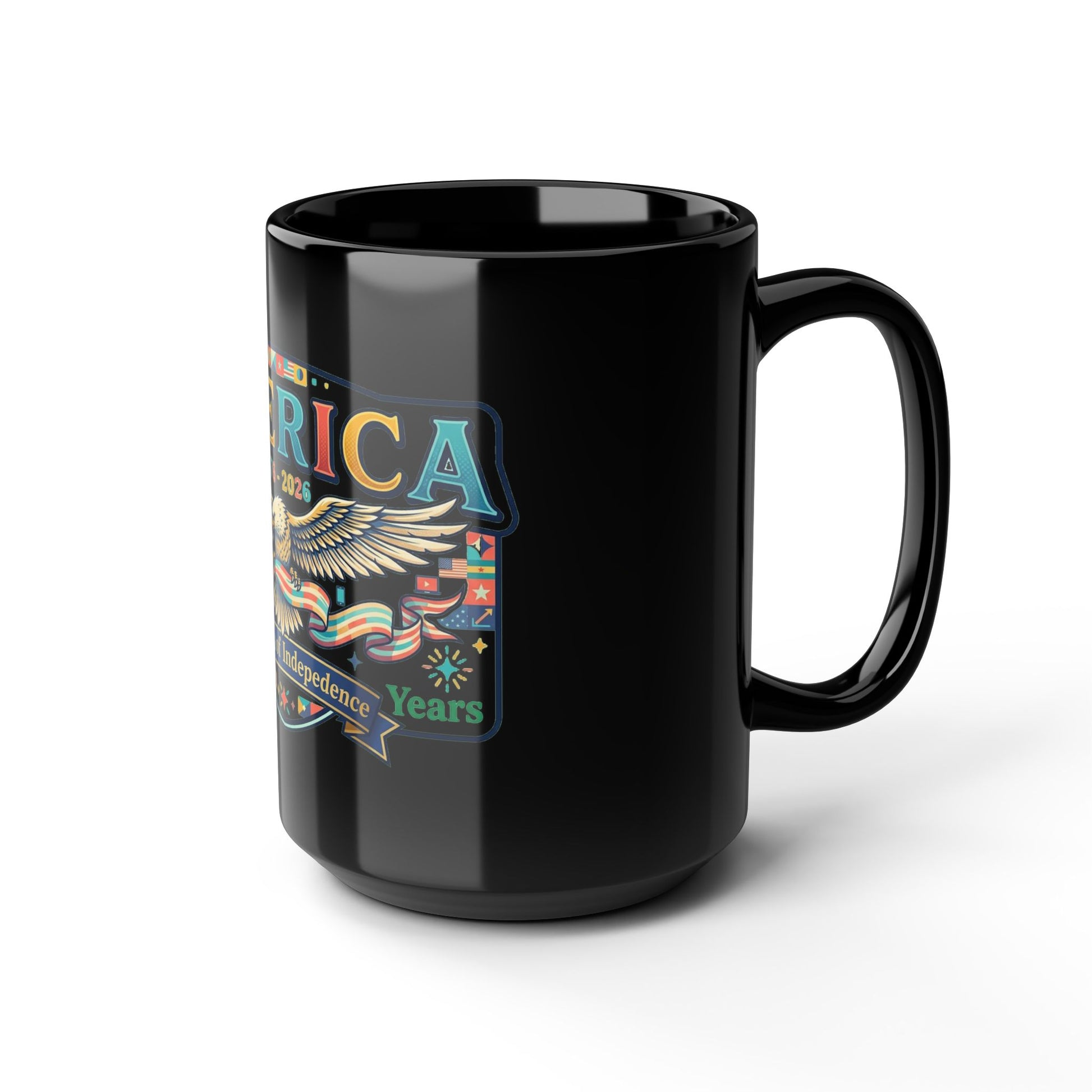 USA 250th ANNIVERSARY Eagle Black Mug | America 250th Anniversary Patriotic Coffee Cup - Trending Novelties & Gifts