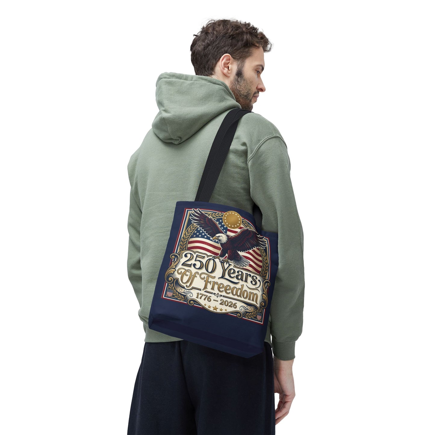 250 Years of Freedom Tote Bag — USA 250th ANNIVERSARY Eagle American Flag Tote Bag - Trending Novelties & Gifts