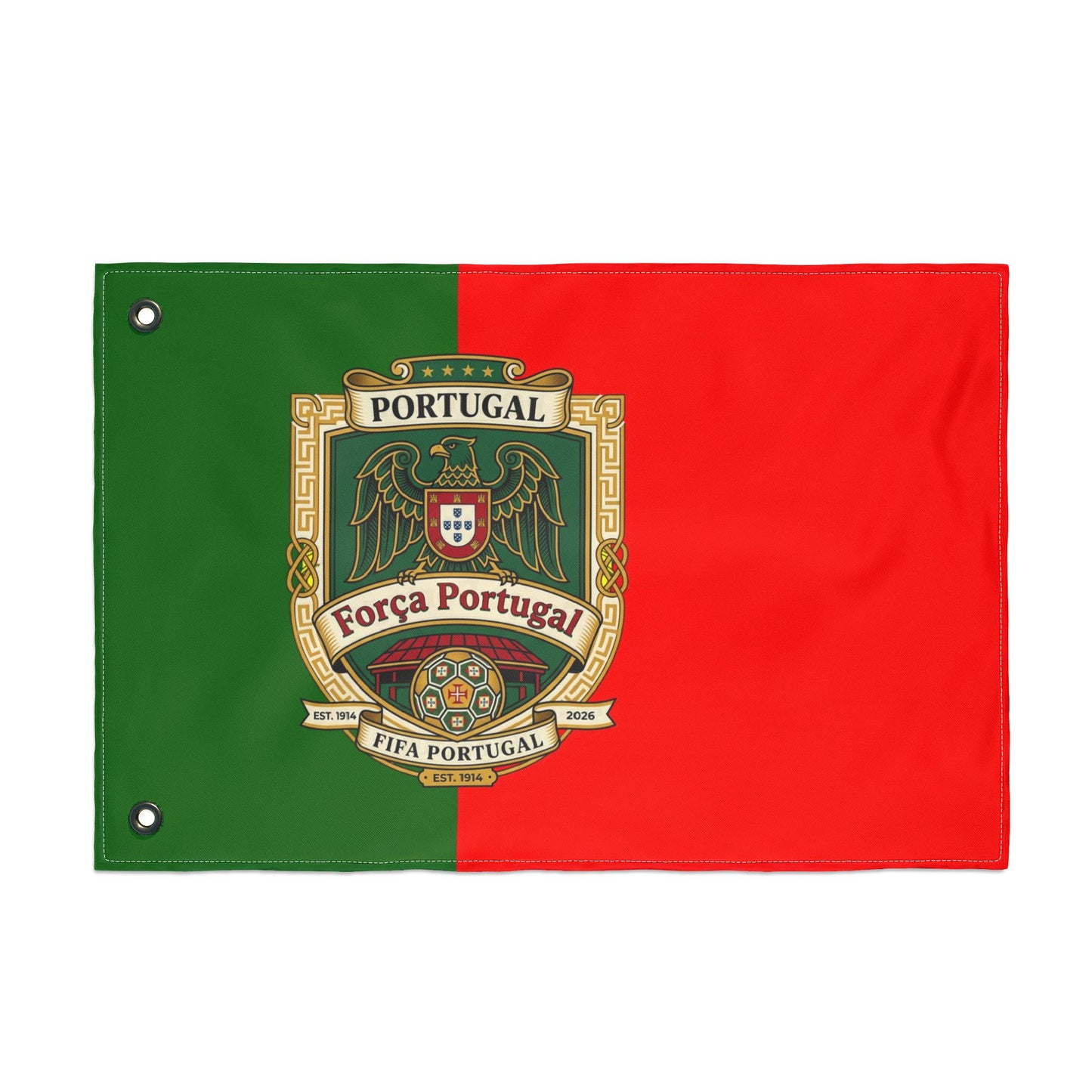 Portugal Soccer Fans Double-Sided Flag — "Força Portugal" Football Flag