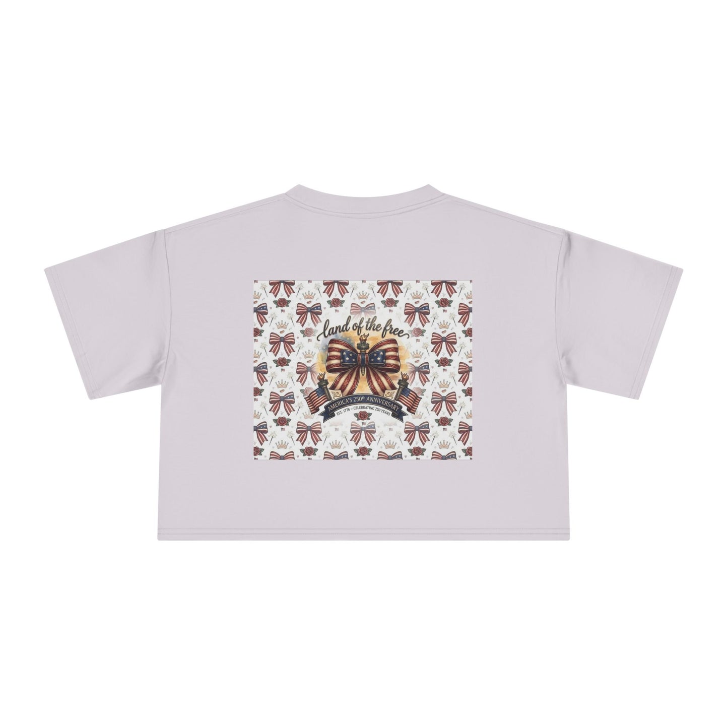 USA 250th ANNIVERSARY Women’s Crop Tee — Patriotic "Land of the Free" Women’s Crop Tee - Trending Novelties & Gifts