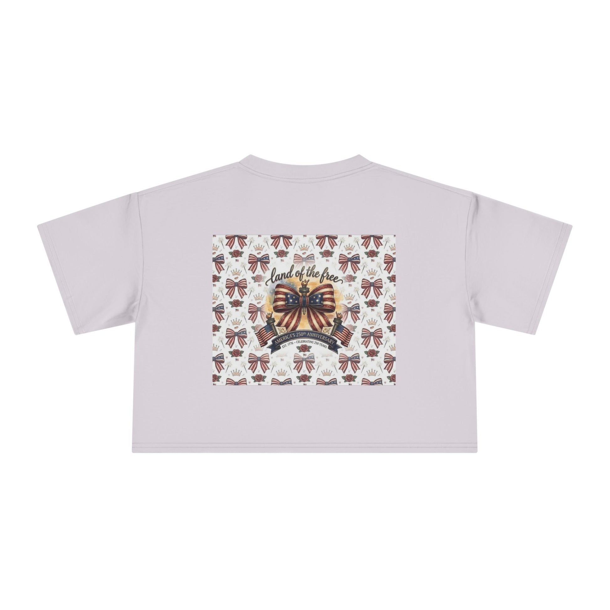 USA 250th ANNIVERSARY Women’s Crop Tee — Patriotic "Land of the Free" Women’s Crop Tee - Trending Novelties & Gifts