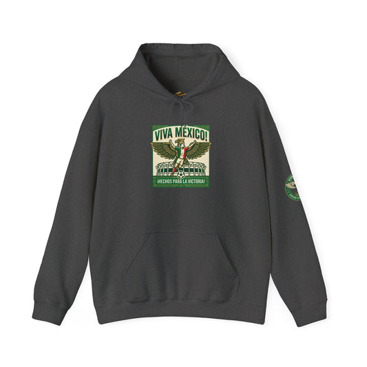 Viva México Soccer Hoodie — Retro Eagle Mexican Pride Graphic