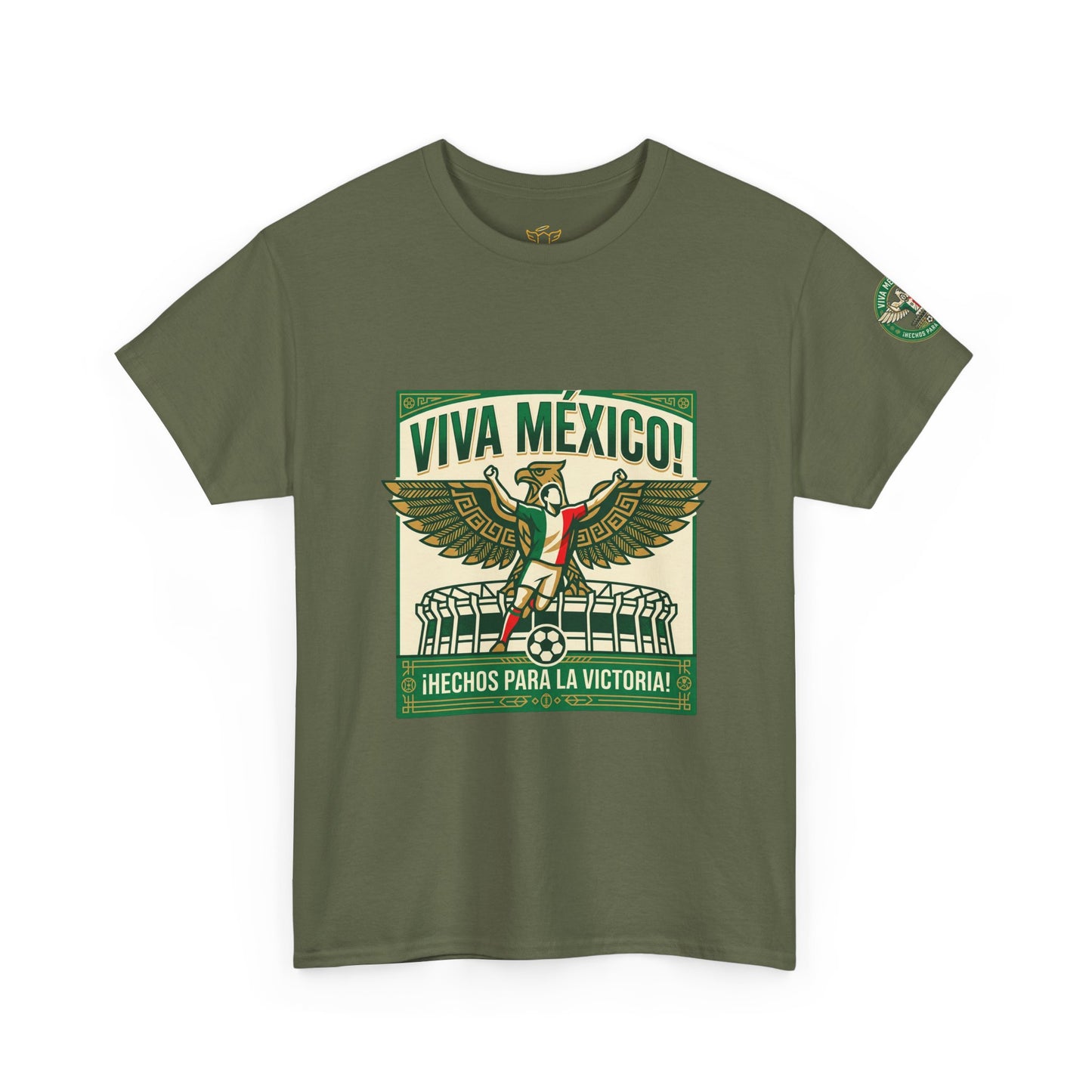 Viva México Soccer Tee — Patriotic Mexican Eagle Design (Hechos Para la Victoria)