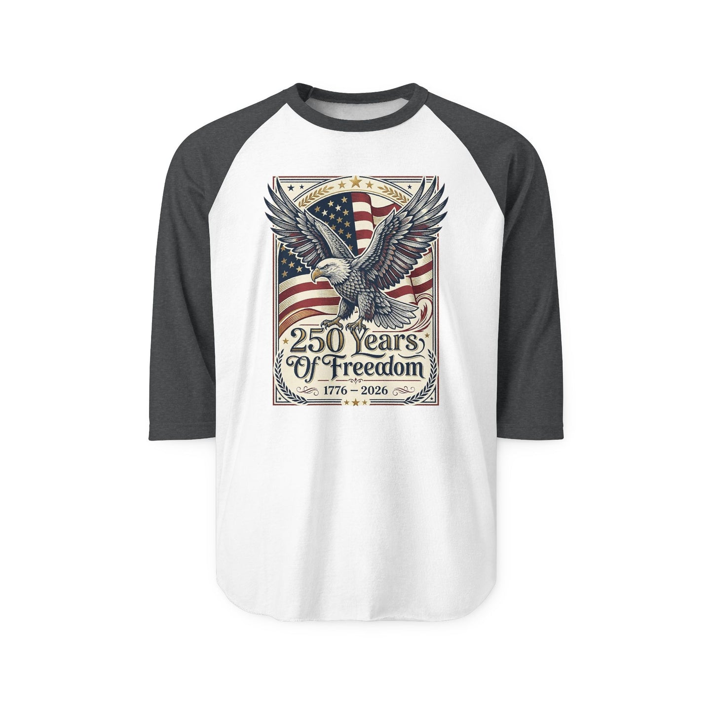 250 Years of Freedom Eagle Raglan Shirt — USA 250th ANNIVERSARY Baseball Tee - Trending Novelties & Gifts