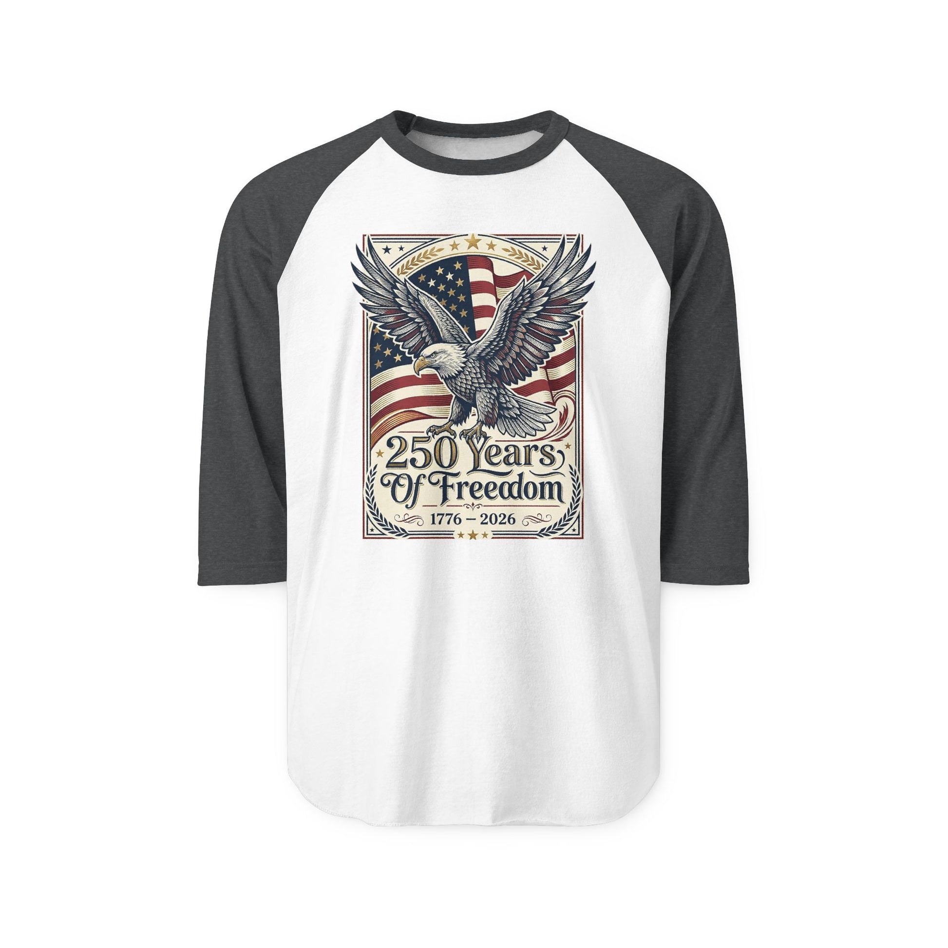 250 Years of Freedom Eagle Raglan Shirt — USA 250th ANNIVERSARY Baseball Tee - Trending Novelties & Gifts