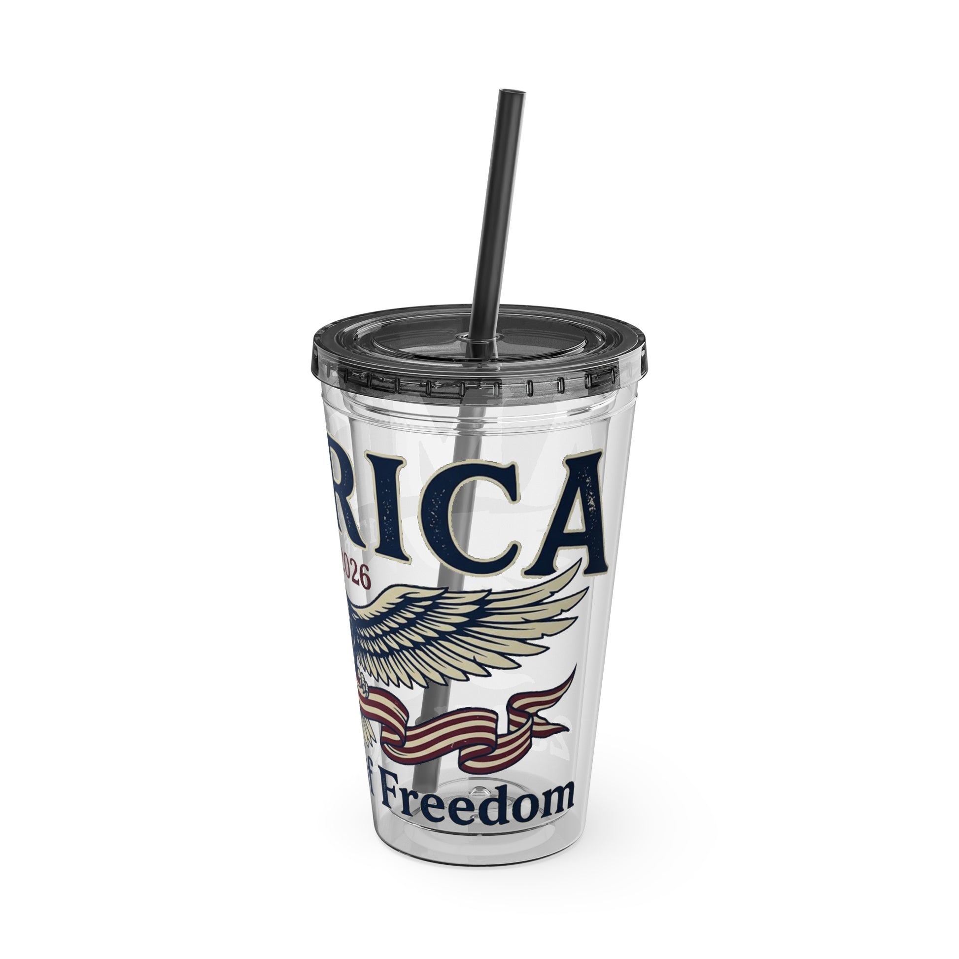 Patriotic 250th Anniversary Eagle Tumbler with Straw — 16oz - Trending Novelties & Gifts