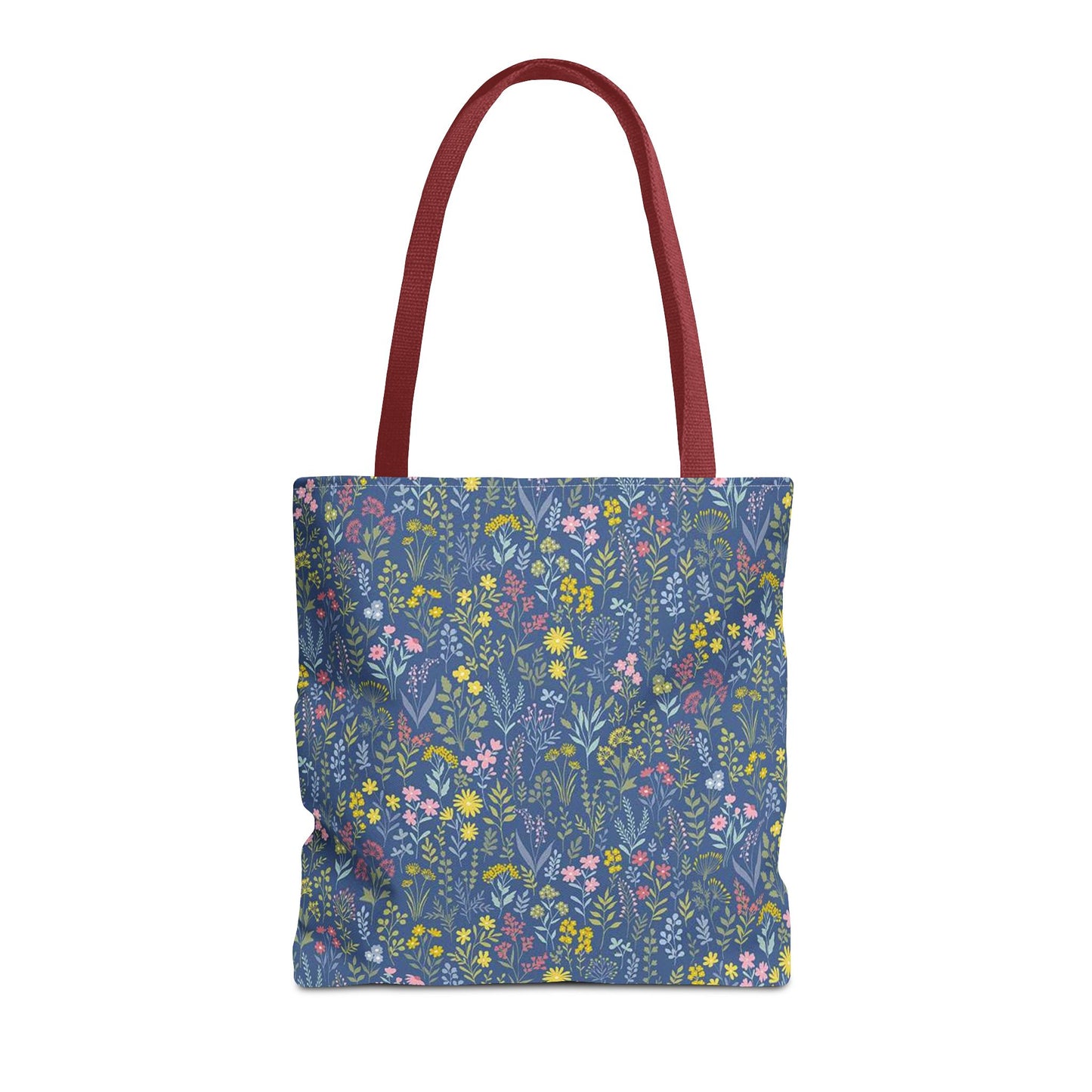 Wildflower Meadow Tote Bag — Blue Floral All-Over Print Eco Tote (summer)