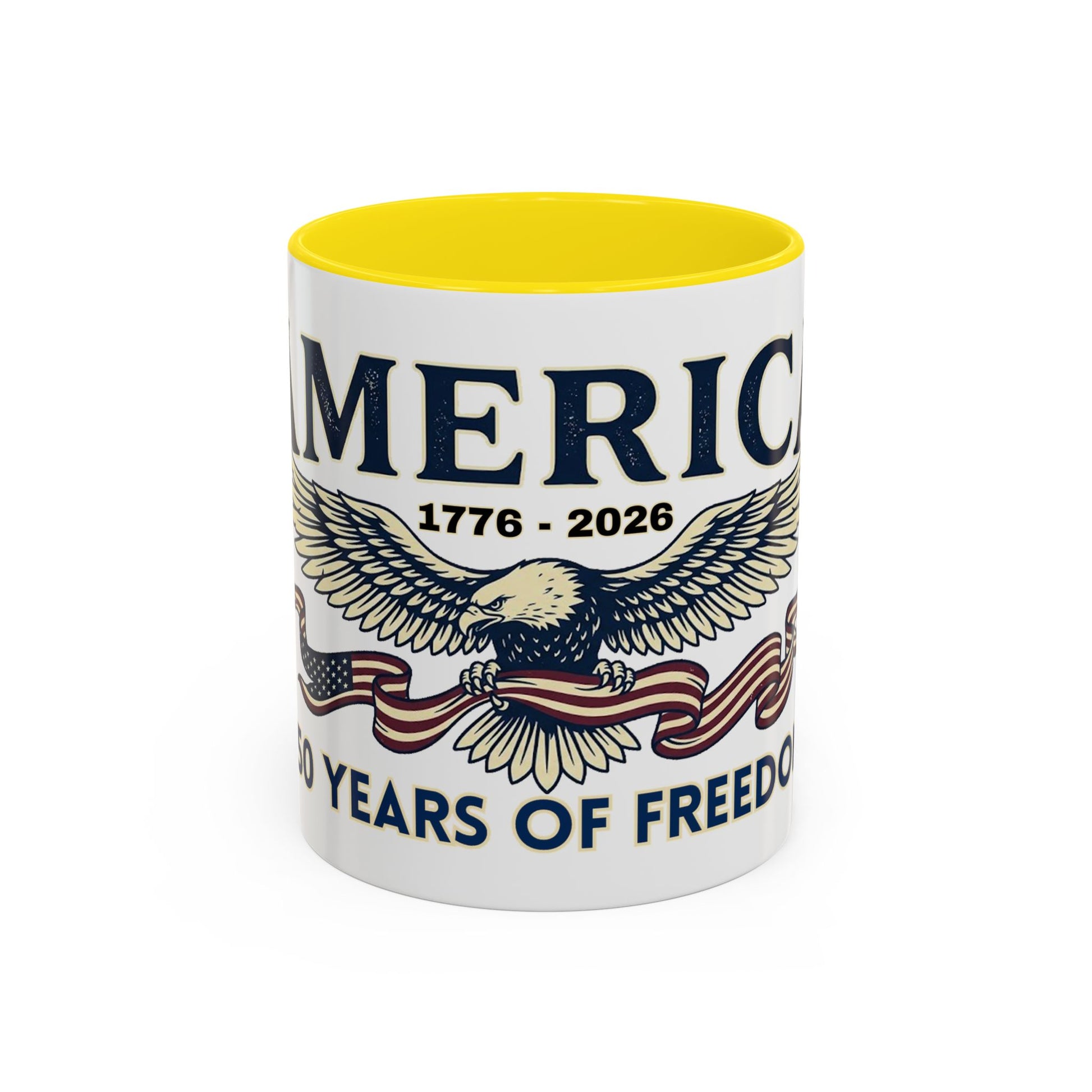 USA 250th ANNIVERSARY Accent Mug  | America  Eagle Coffee Mug — 250 Years of Freedom Accent Mug (11/15oz) - Trending Novelties & Gifts
