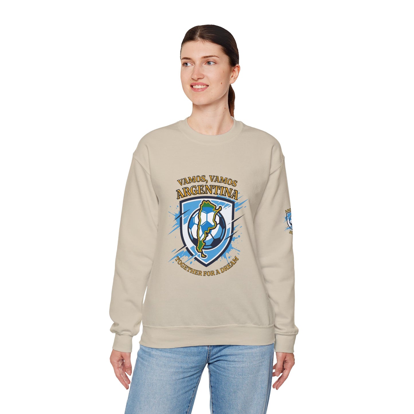 Argentina Soccer Crewneck Sweatshirt – "Vamos, Vamos Argentina" Football Fan Pullover - Trending Novelties & Gifts