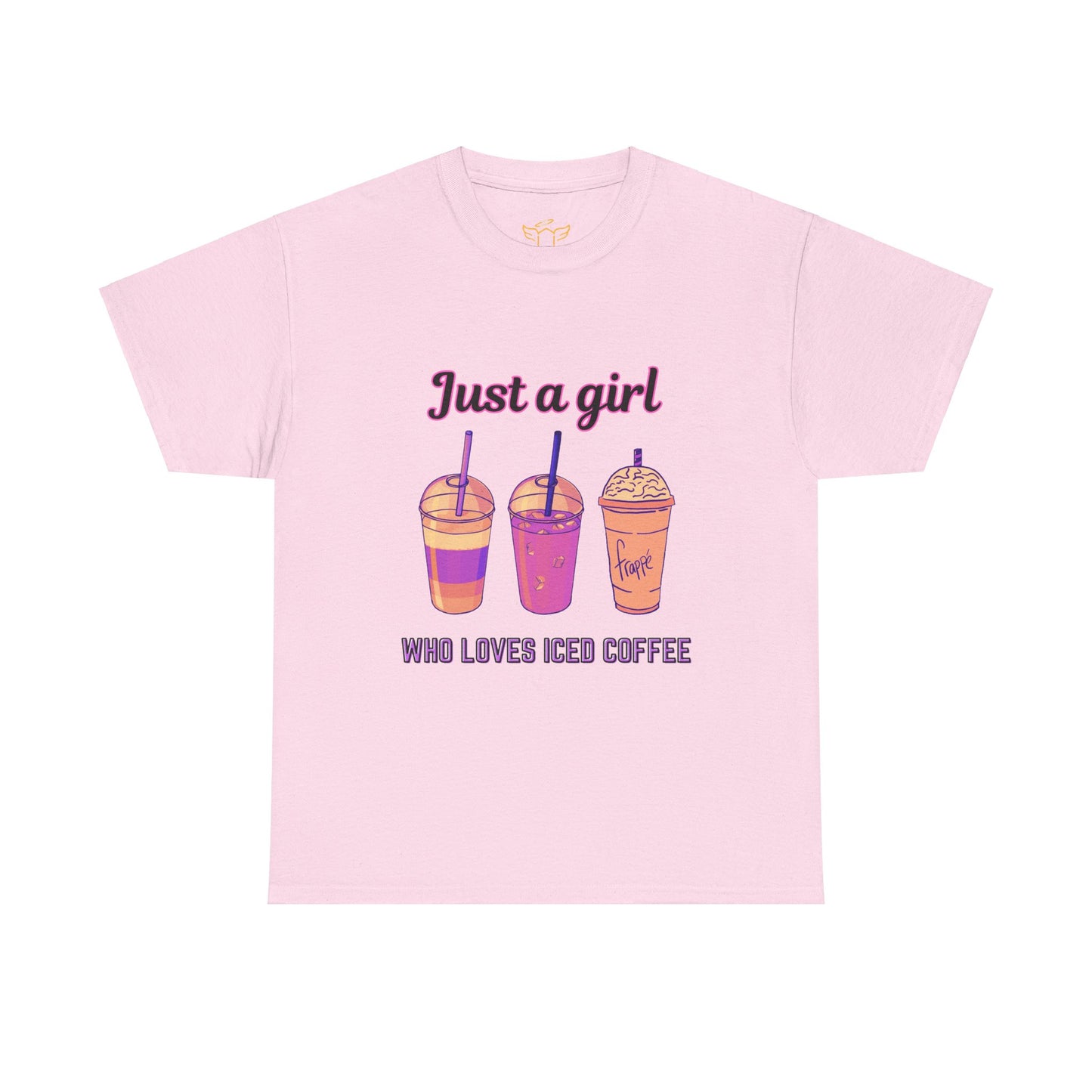 Coffee Lover Cotton Tee - Just a Girl Who Loves Iced Coffee