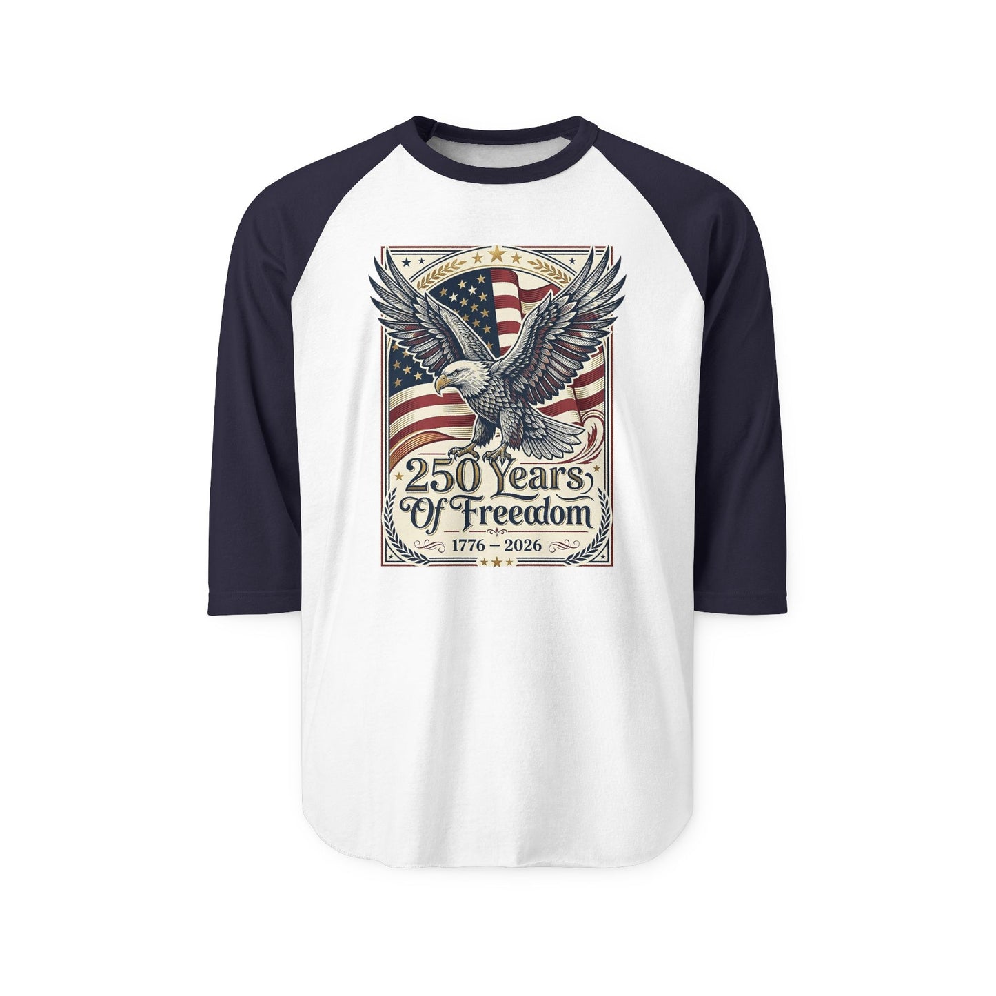 250 Years of Freedom Eagle Raglan Shirt — USA 250th ANNIVERSARY Baseball Tee - Trending Novelties & Gifts