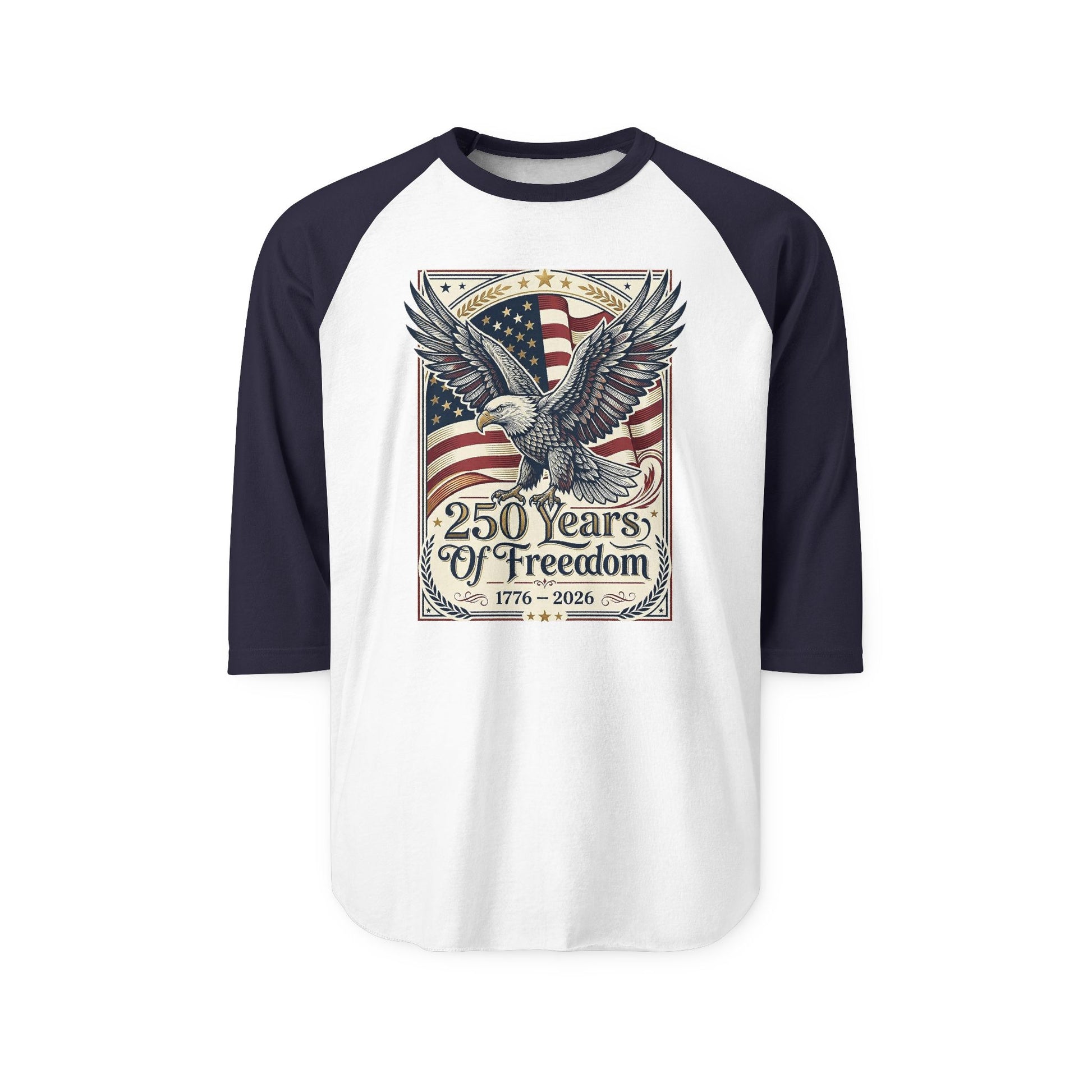 250 Years of Freedom Eagle Raglan Shirt — USA 250th ANNIVERSARY Baseball Tee - Trending Novelties & Gifts