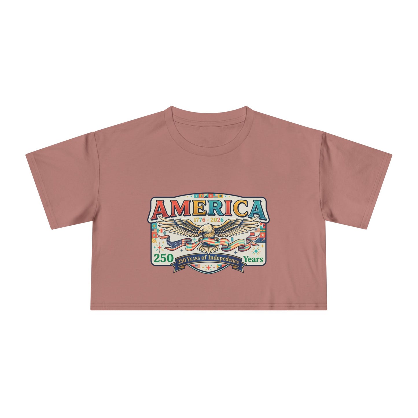 USA 250th ANNIVERSARY America Eagle  Women's Crop Tee | Patriotic 250 Years Independence Women's Crop Tee - Trending Novelties & Gifts