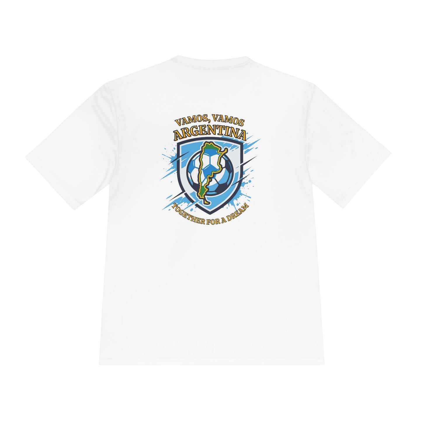 Argentina Soccer Shield Tee — "Vamos, Vamos Argentina" Football Shirt | Moisture-wicking tee - Trending Novelties & Gifts
