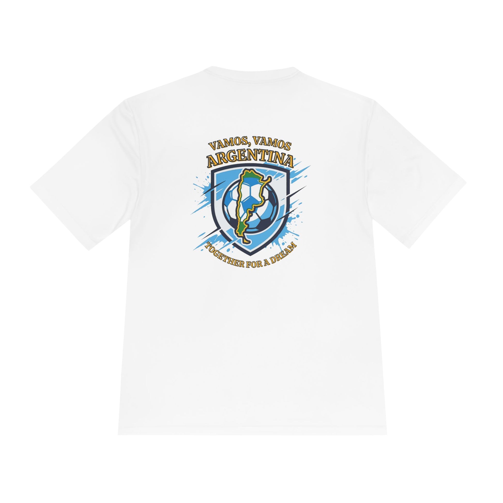 Argentina Soccer Shield Tee — "Vamos, Vamos Argentina" Football Shirt | Moisture-wicking tee - Trending Novelties & Gifts