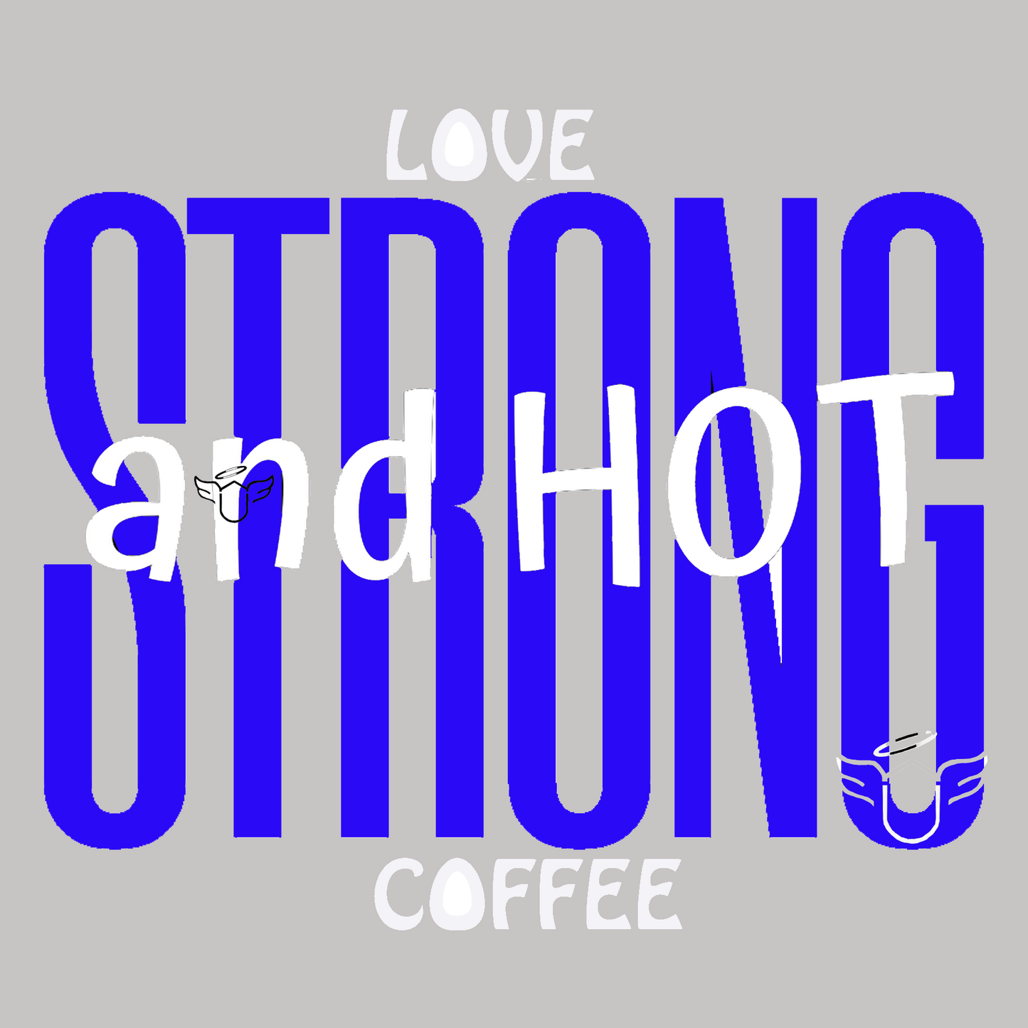 Novelty Tee. Coffee Lovers embroidered Unisex Hoodie, I Love Coffee Strong and Hot.