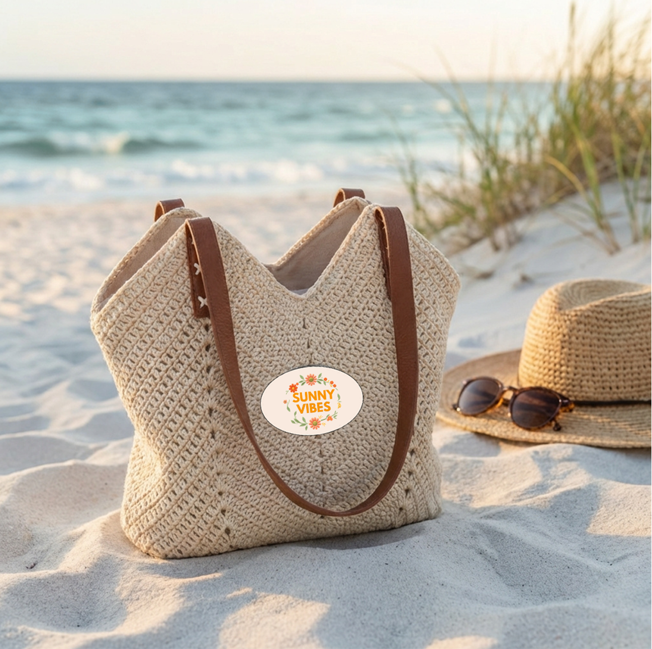 Sunny Vibes Straw Shoulder Bag – Floral Beach Summer Tote - Trending Novelties & Gifts