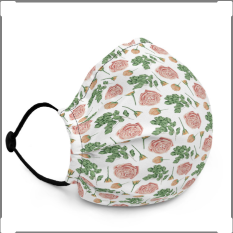 Floral Reusable Premium Face mask With Filter Pocket