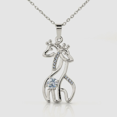 Giraffe love pendant necklace for daughter