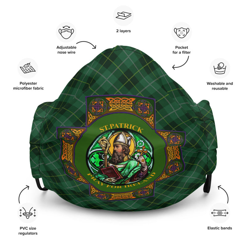 St. Patrick's Pray for Ireland Premium reusable face mask