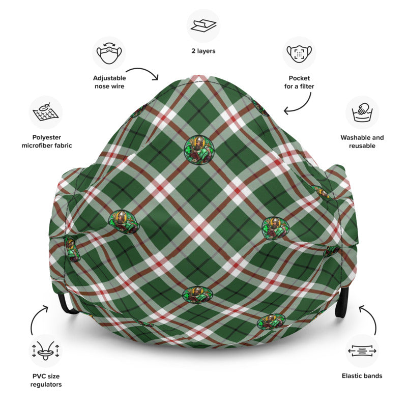 St. Patrick's Tartan pattern Reusable face mask