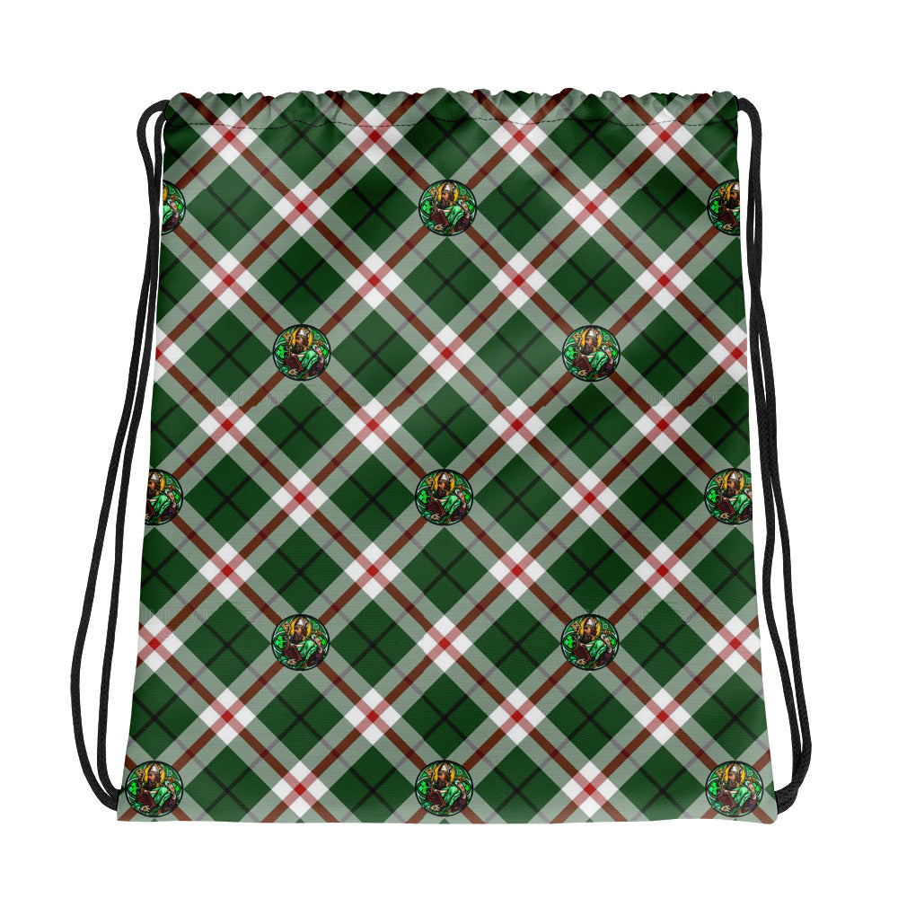 St. Patrick's Tartan Pattern Drawstring bag