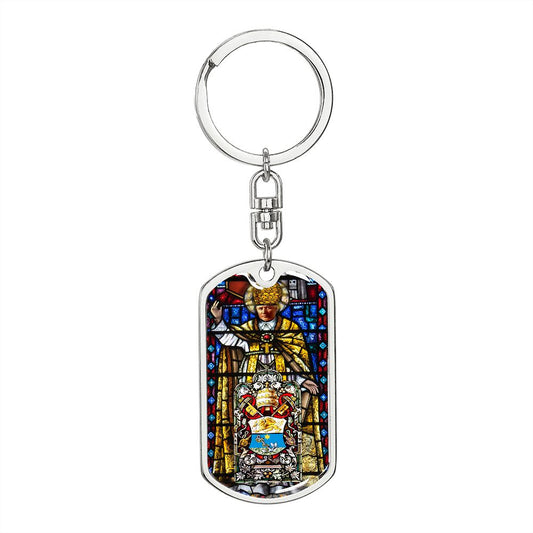 St. Pius X Medal dog tag Keychain