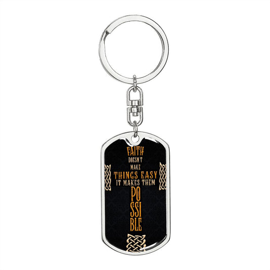 Graphic Design Cross dogtag love keychain, customize engraving keychain
