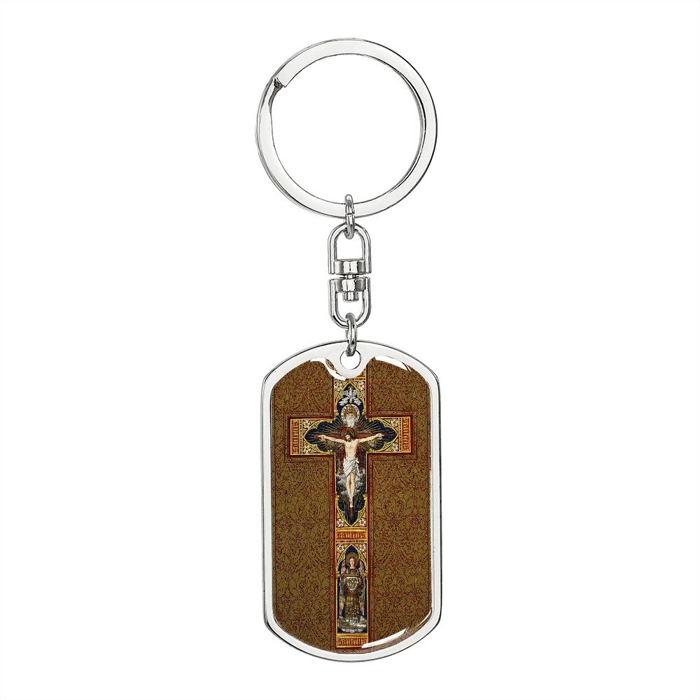 Classic Holy Trinity Medal Dog Tag Keychain