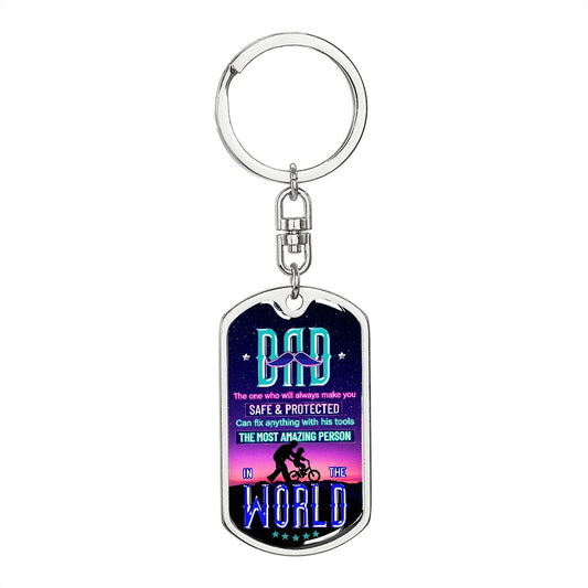 Graphic Design Keychain For Best Dad, graphic design keychain for Father