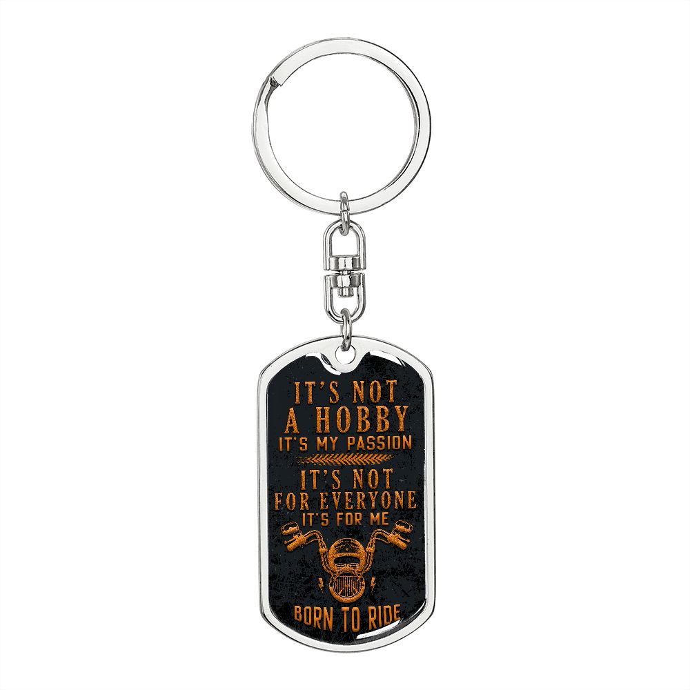 Born To Ride Bikers Dog Tag Keychain, customize engraving keychain