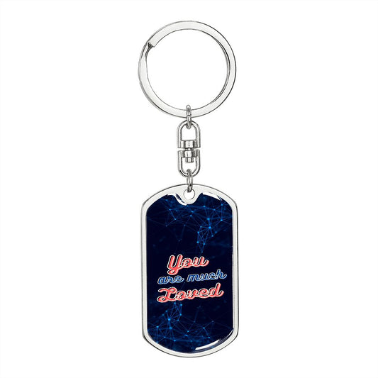 graphic dogtag love keychain, personalized engraving keychain