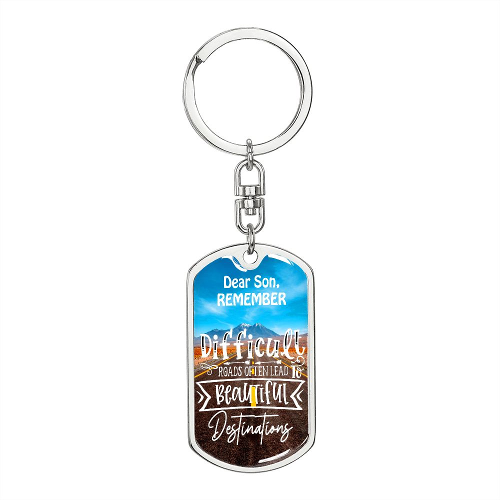 Graphic Design Keychain For Son 
