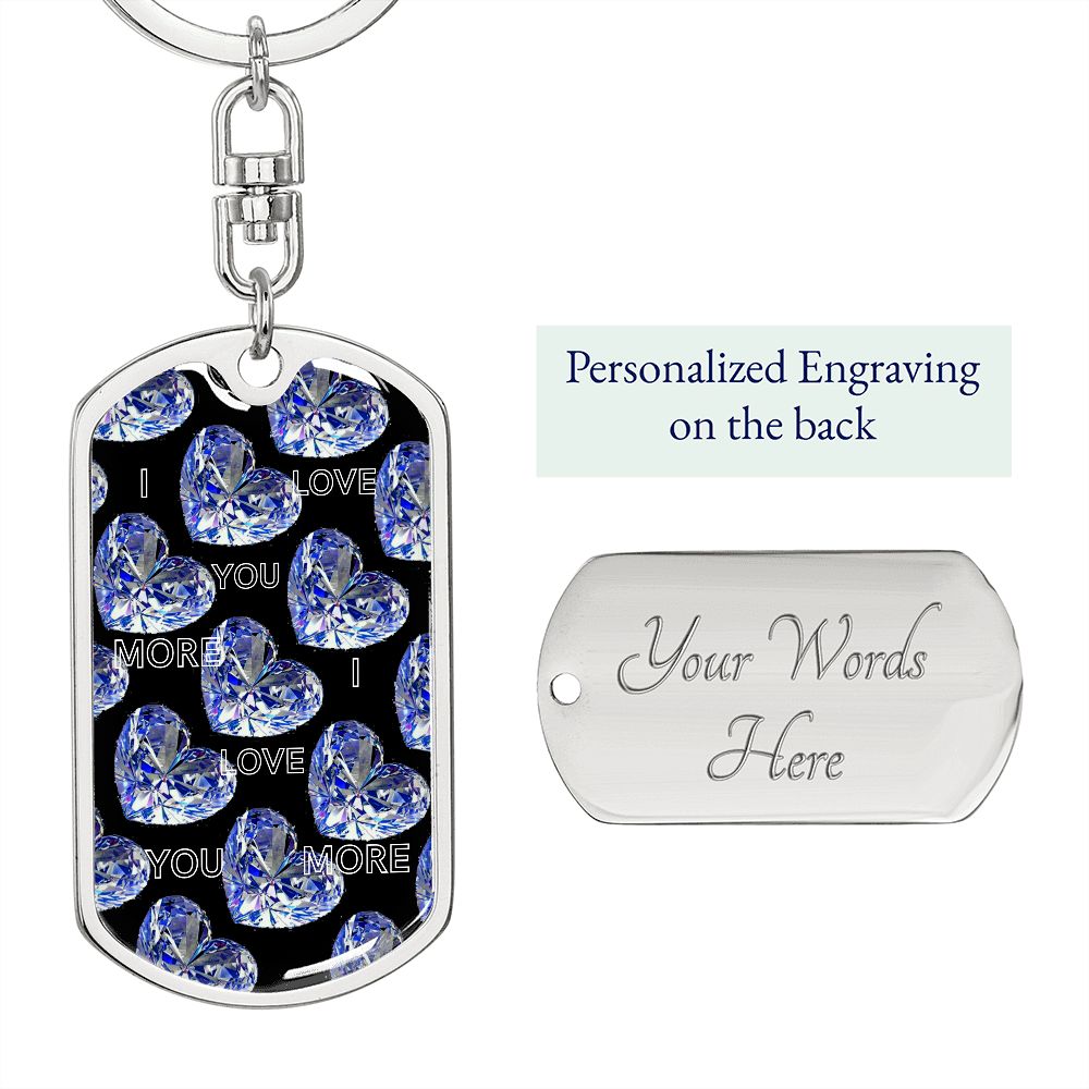 graphic design dogtag love keychains, personalized engraving keychain