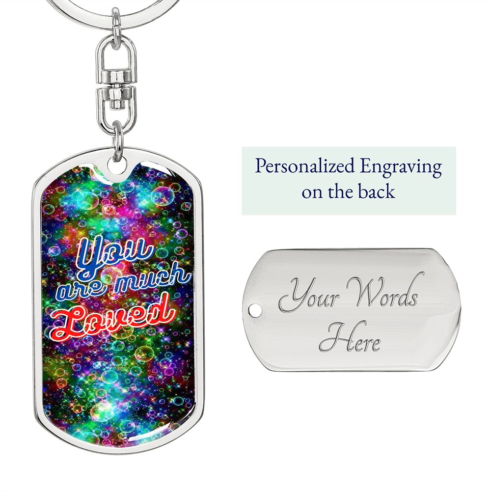 graphic dogtag love keychain, personalized engraving keychain