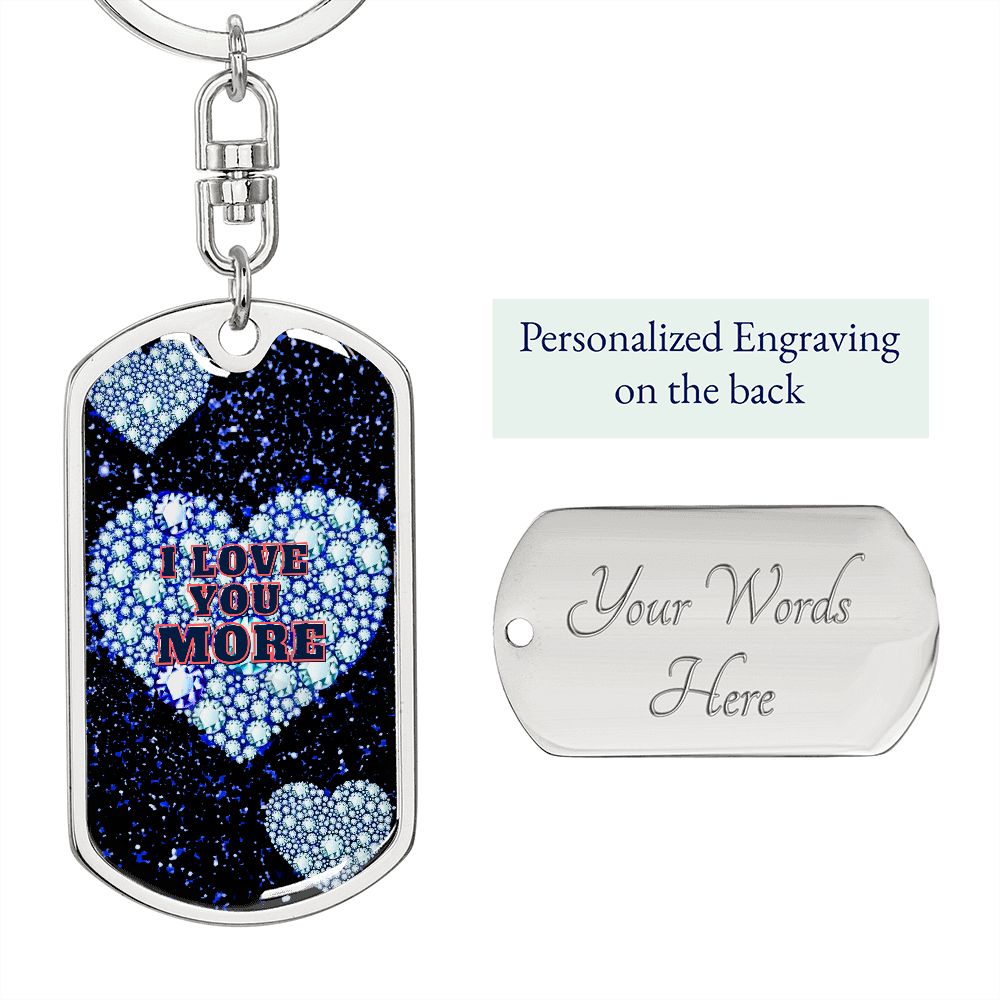 graphic design dogtag love keychains, personalized engraving keychain