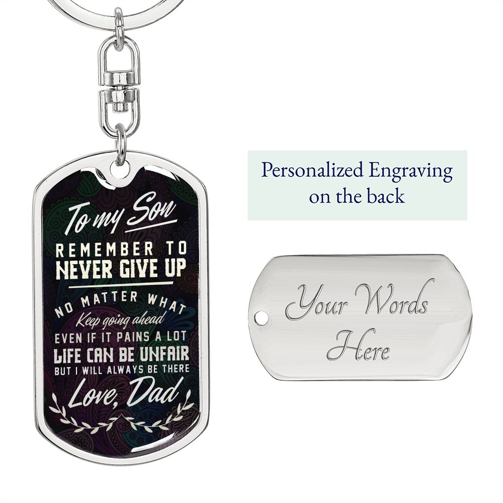 Graphic Design Keychain For Son, custom engraving keychain