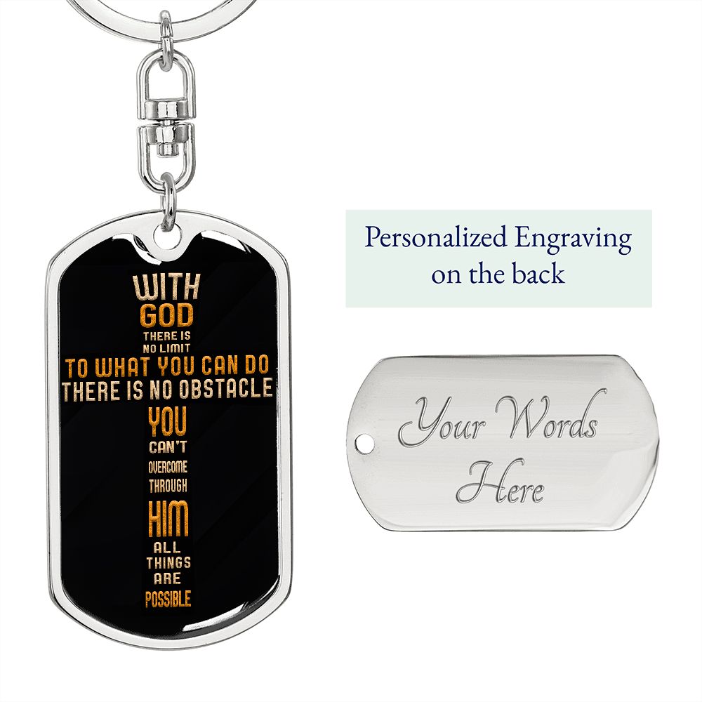 Graphic Design Cross dogtag love keychain, customize engraving keychain