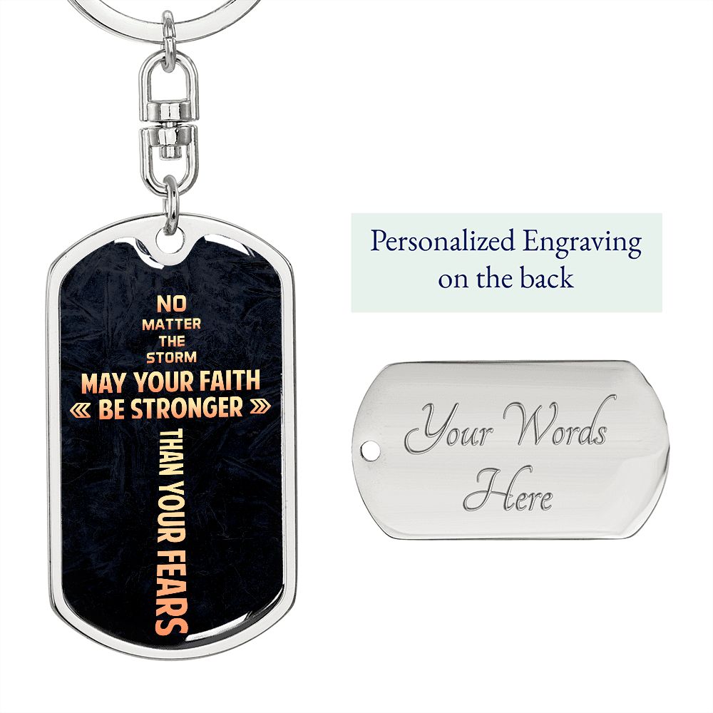 Graphic Design Cross dogtag love keychain, customize engraving keychain