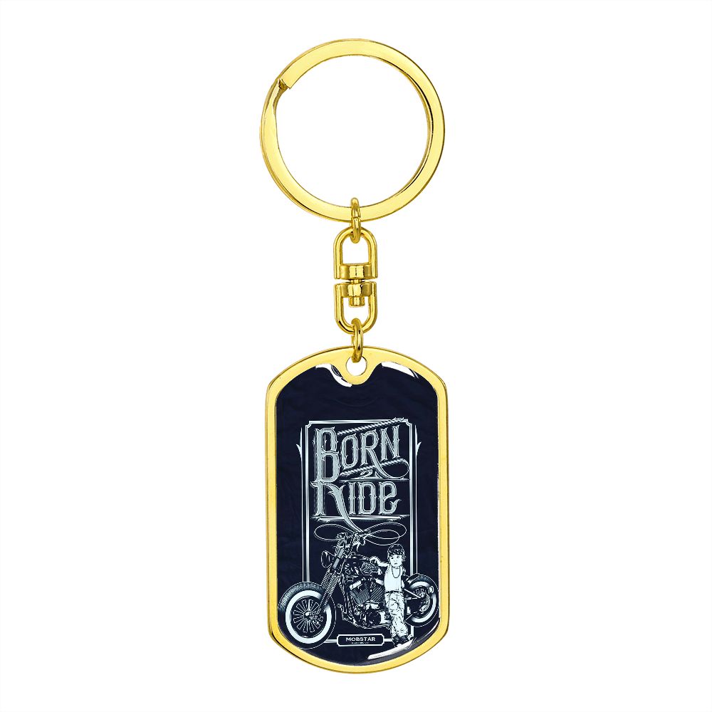 Born To Ride Bikers Dog Tag Keychain, customize engraving keychain