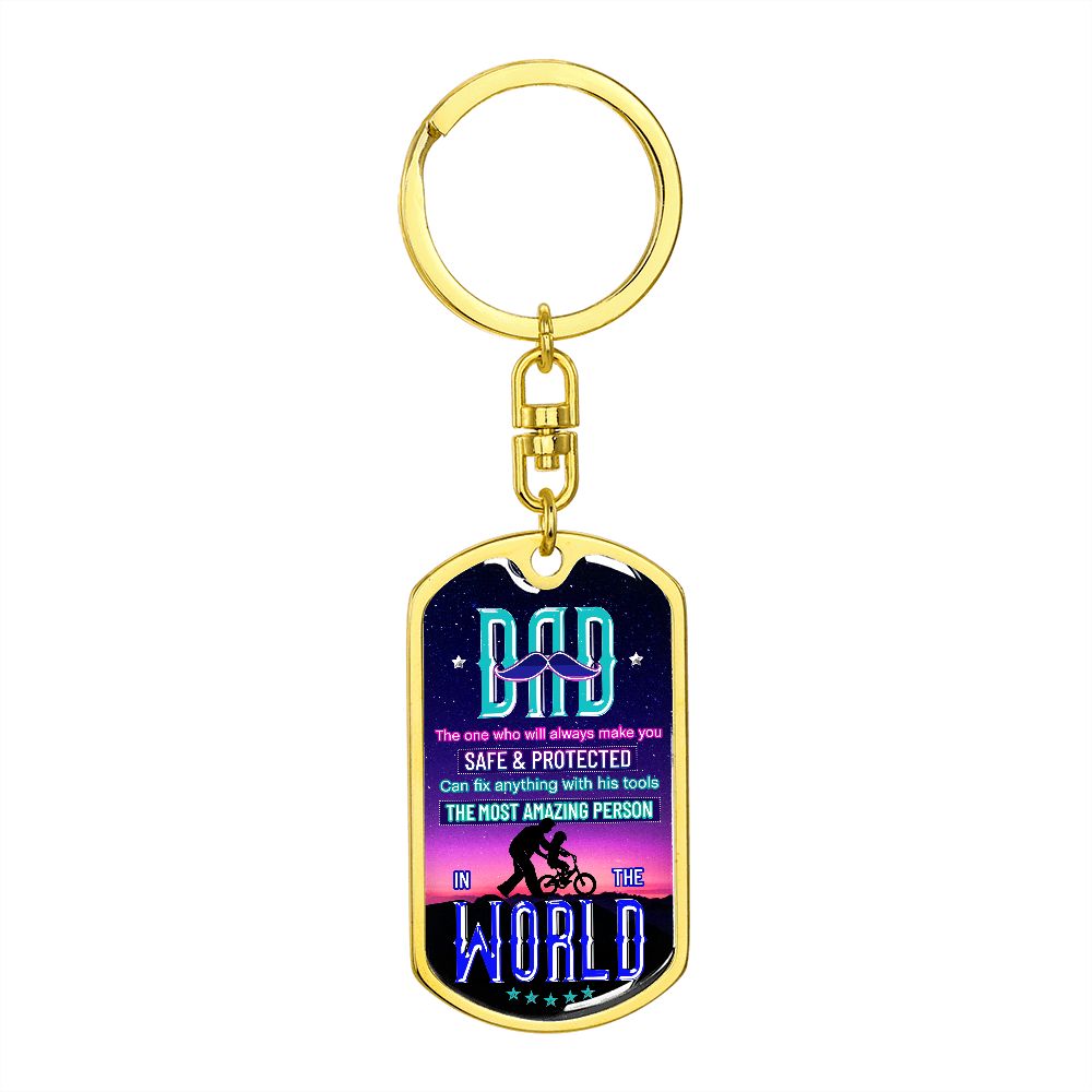 Graphic Design Keychain For Best Dad, graphic design keychain for Father