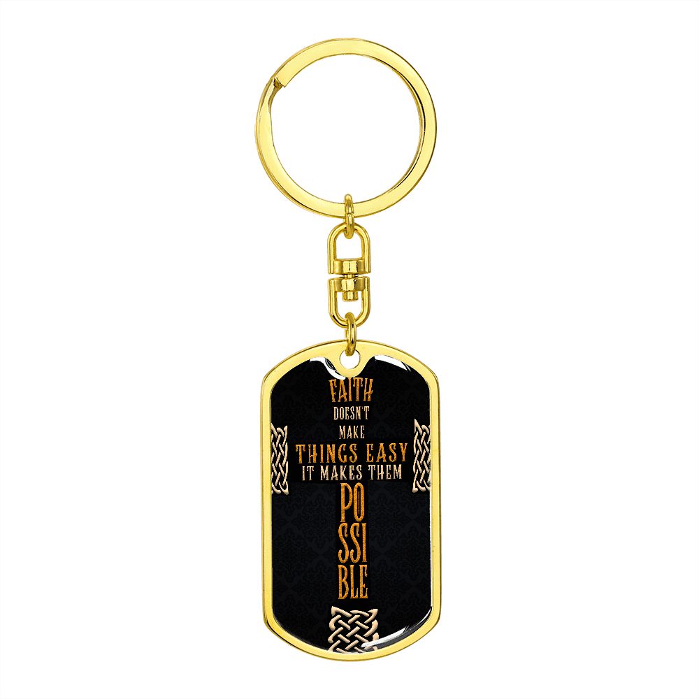 Graphic Design Cross dogtag love keychain, customize engraving keychain