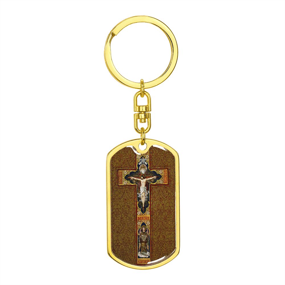 Classic Holy Trinity Medal Dog Tag Keychain