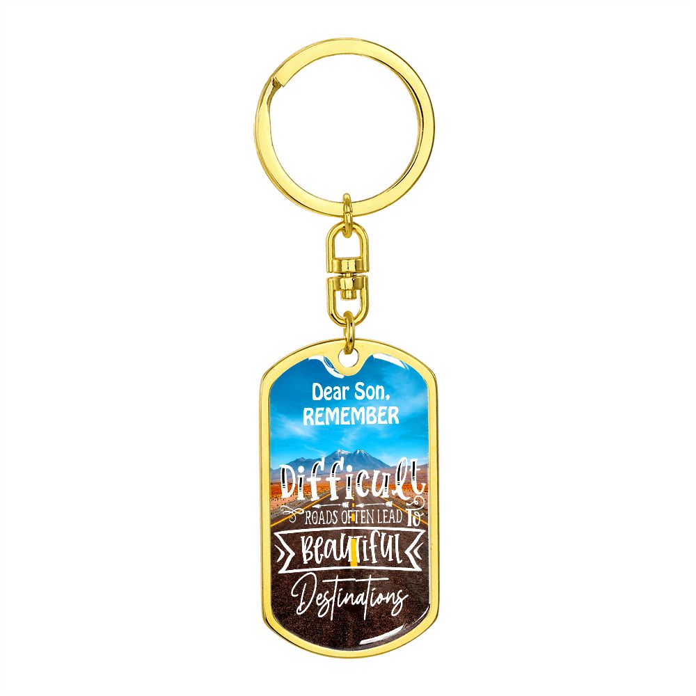 Graphic Design Keychain For Son 