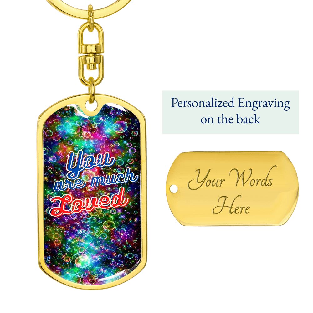graphic dogtag love keychain, personalized engraving keychain