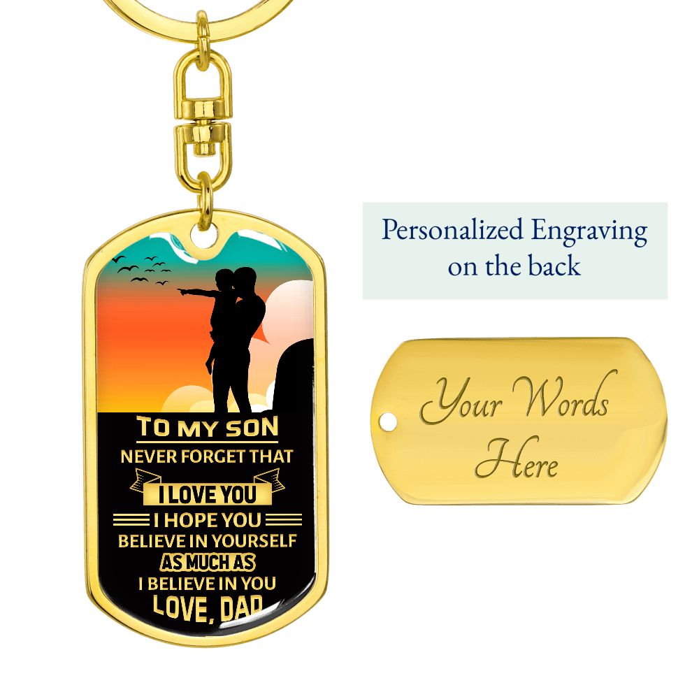 Graphic Design Keychain For Son, custom engraving keychain